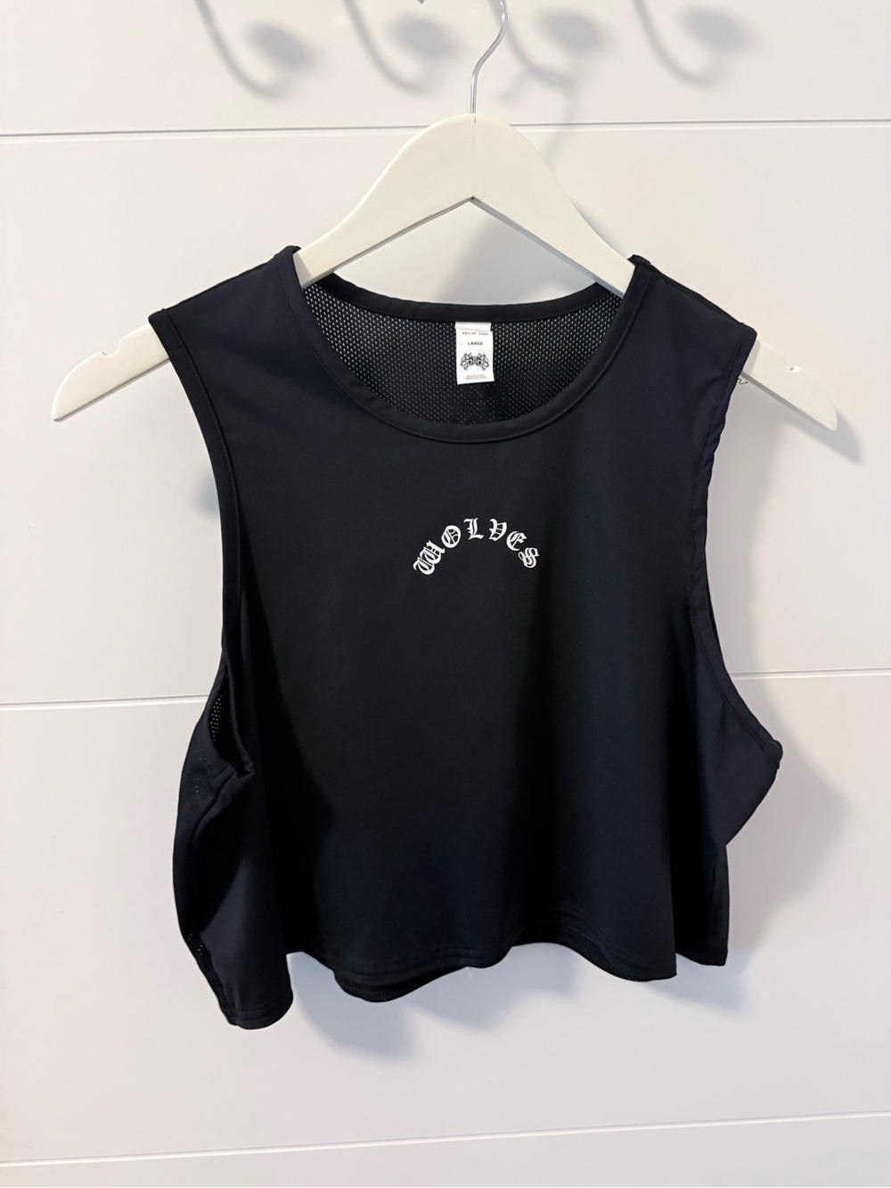 NWOT DarcSport Black “Wolves” Crop Top